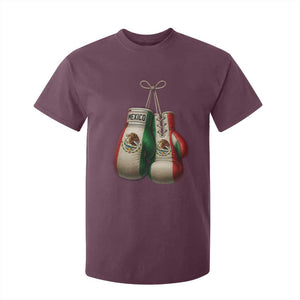 Mexican Boxing Gloves T Shirt For Kid Retro Vintage Mexico Flag Boxer TS10 Maroon Print Your Wear