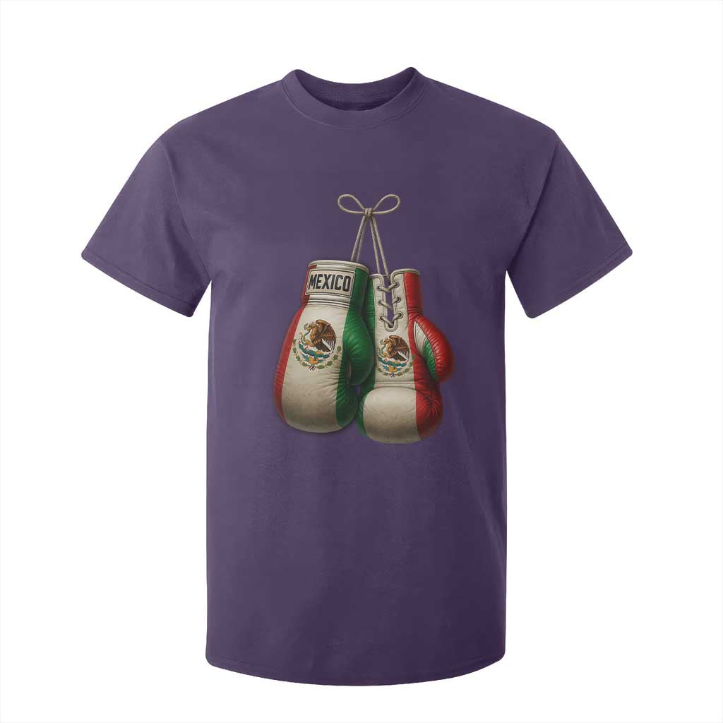 Mexican Boxing Gloves T Shirt For Kid Retro Vintage Mexico Flag Boxer TS10 Purple Print Your Wear