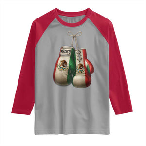 Mexican Boxing Gloves Raglan Shirt Retro Vintage Mexico Flag Boxer TS10 Sport Gray Red Print Your Wear