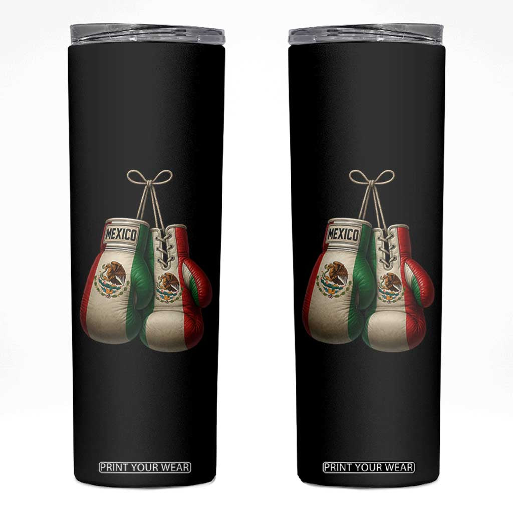 Mexican Boxing Gloves Skinny Tumbler Retro Vintage Mexico Flag Boxer TS10 Black Print Your Wear