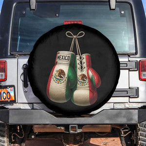 Mexican Boxing Gloves Spare Tire Cover Retro Vintage Mexico Flag Boxer TS10 No hole Black Print Your Wear