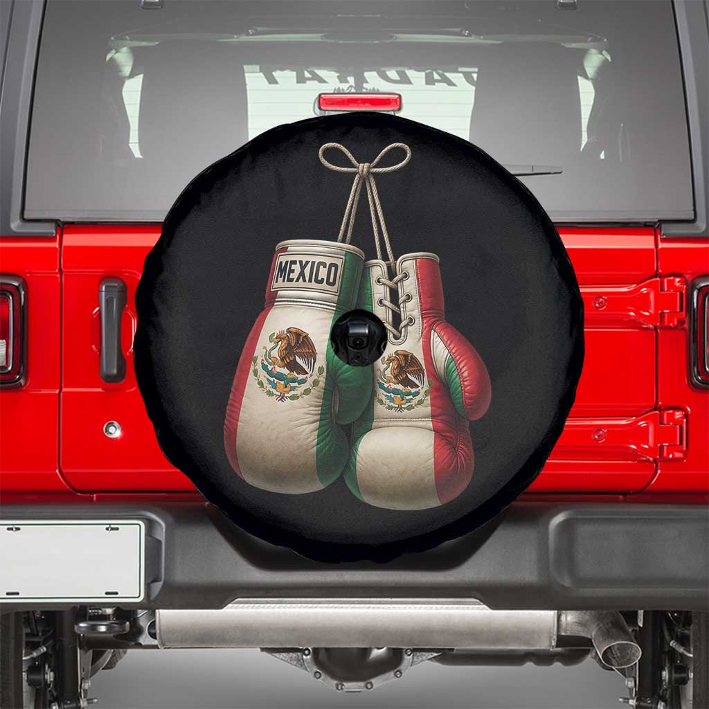 Mexican Boxing Gloves Spare Tire Cover Retro Vintage Mexico Flag Boxer TS10 Black Print Your Wear