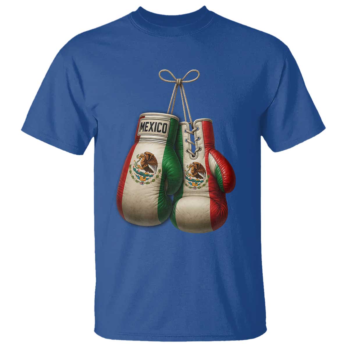 Mexican Boxing Gloves T Shirt Retro Vintage Mexico Flag Boxer TS10 Royal Blue Print Your Wear