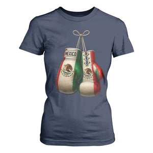 Mexican Boxing Gloves T Shirt For Women Retro Vintage Mexico Flag Boxer TS10 Navy Print Your Wear