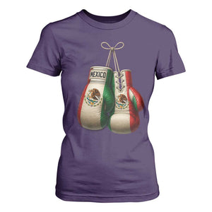 Mexican Boxing Gloves T Shirt For Women Retro Vintage Mexico Flag Boxer TS10 Purple Print Your Wear