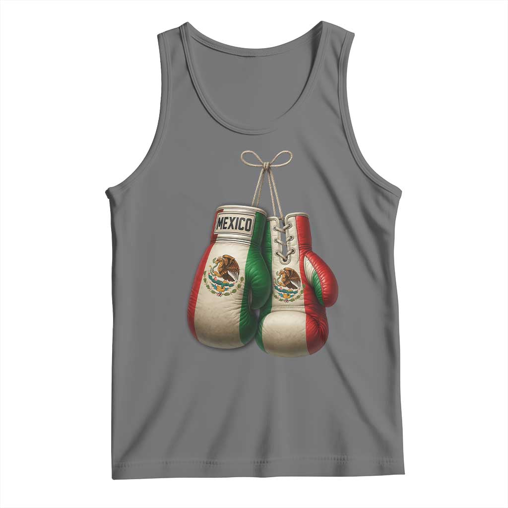 Mexican Boxing Gloves Tank Top Retro Vintage Mexico Flag Boxer TS10 Black Heather Print Your Wear