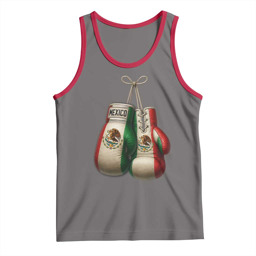 Mexican Boxing Gloves Tank Top Retro Vintage Mexico Flag Boxer TS10 Deep Heather Red Print Your Wear