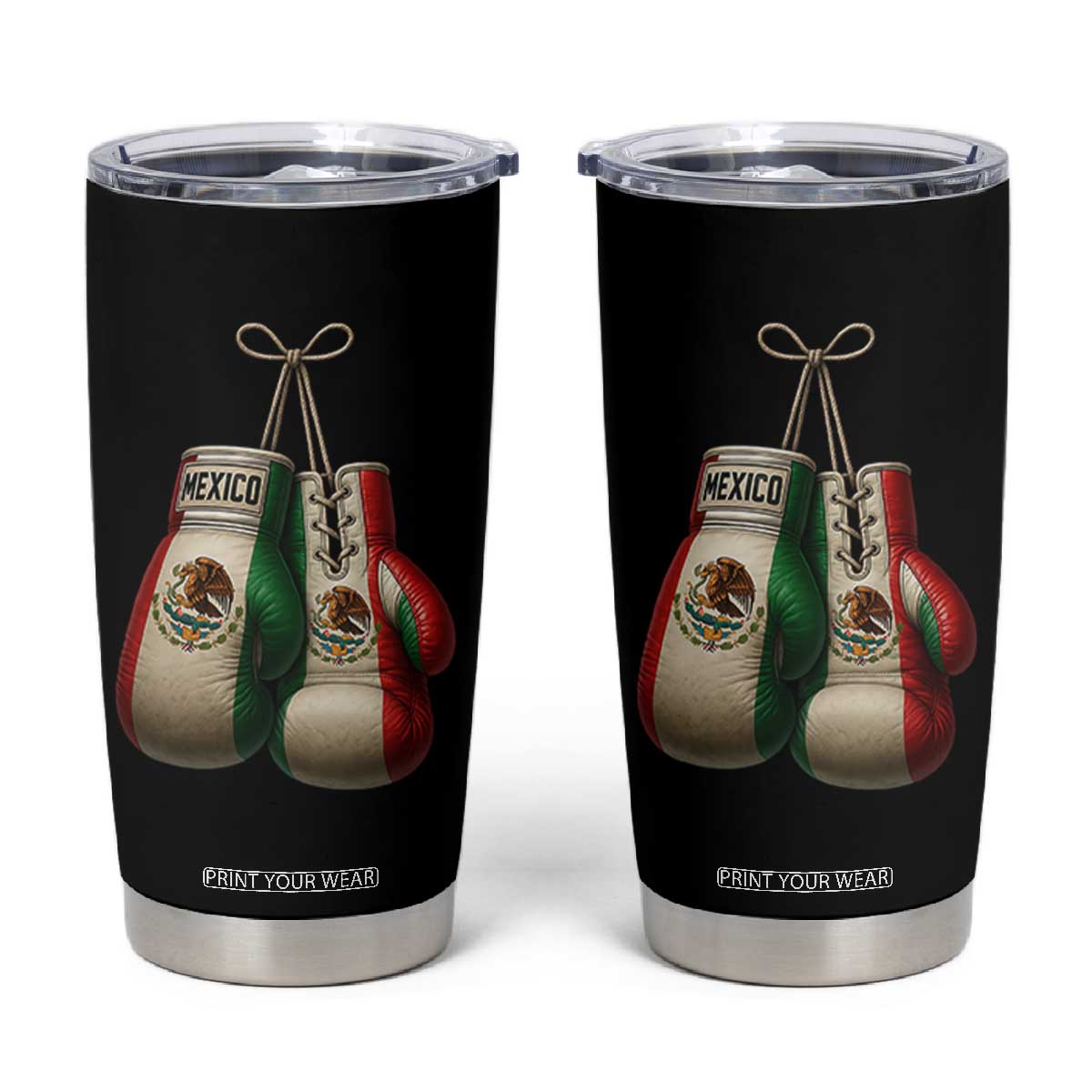 Mexican Boxing Gloves Tumbler Cup Retro Vintage Mexico Flag Boxer TS10 Black Print Your Wear