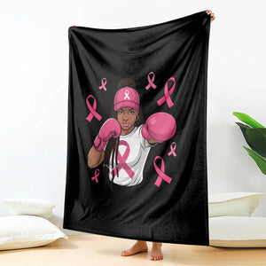 Black Women Fight Breast Cancer Awareness Throw Blanket Pink Ribbon African American TS10 Print Your Wear