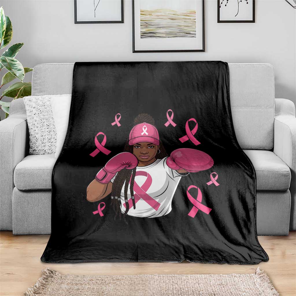 Black Women Fight Breast Cancer Awareness Throw Blanket Pink Ribbon African American TS10 Print Your Wear