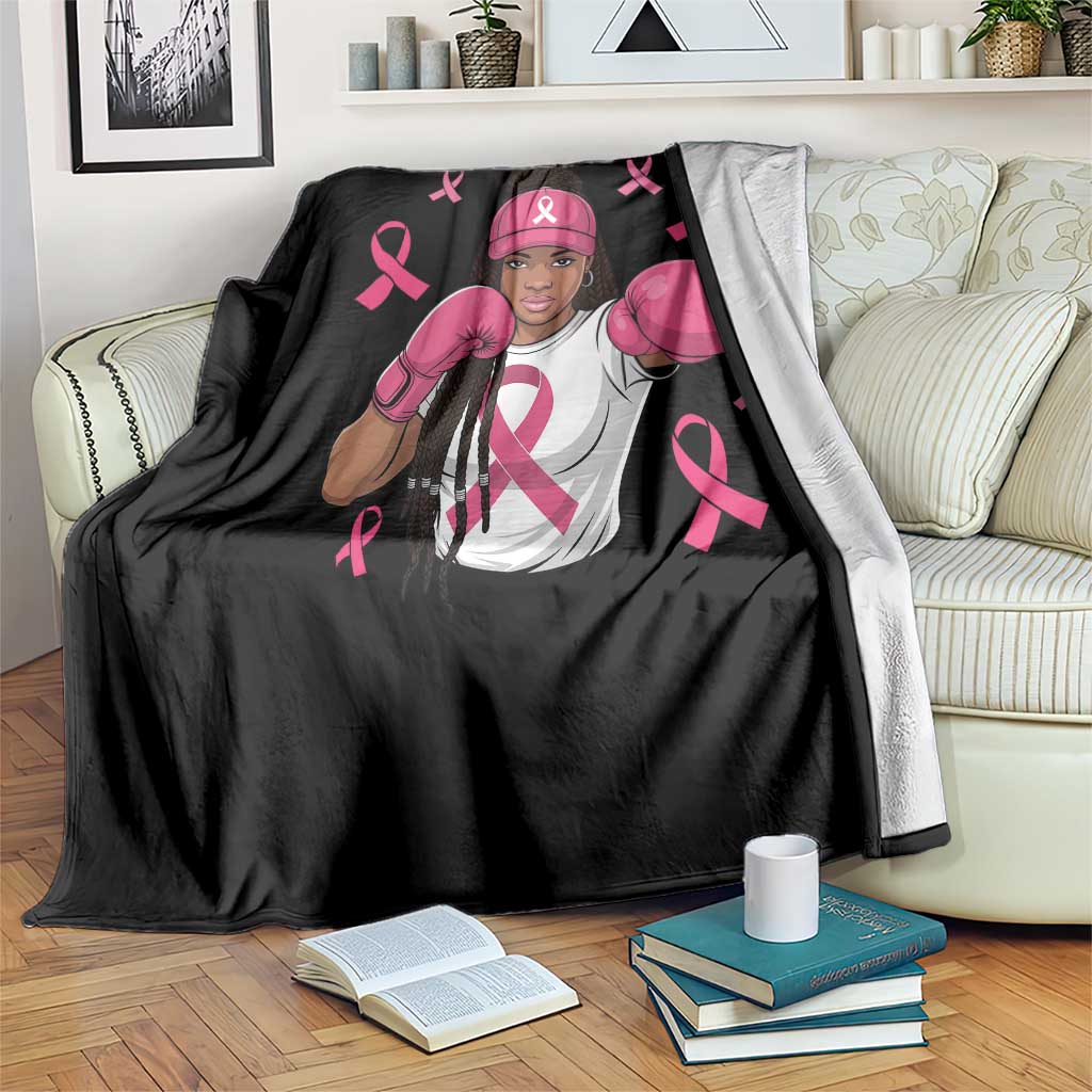 Black Women Fight Breast Cancer Awareness Throw Blanket Pink Ribbon African American TS10 Print Your Wear