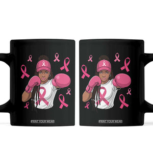 Black Women Fight Breast Cancer Awareness Coffee Mug Pink Ribbon African American TS10 Black Print Your Wear