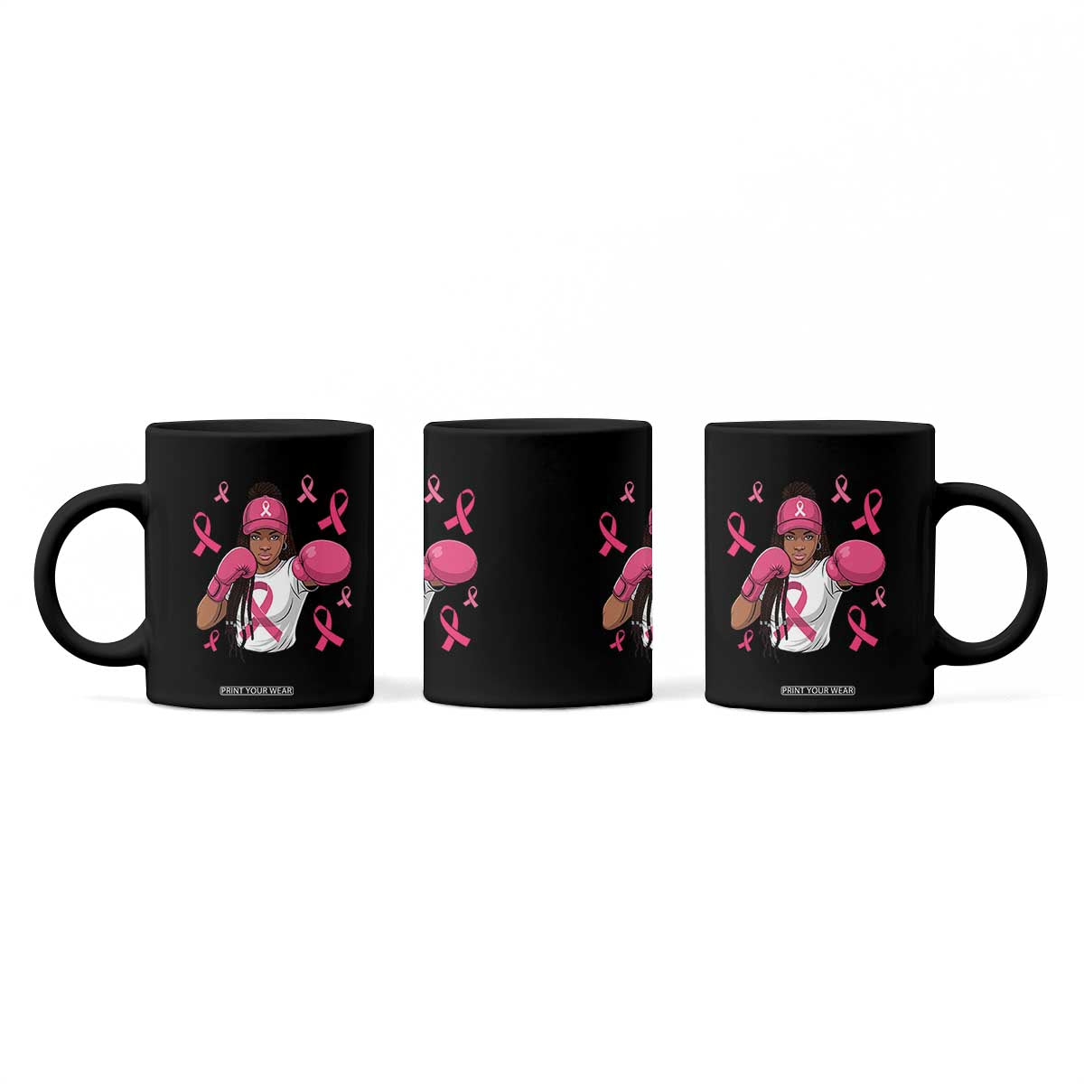Black Women Fight Breast Cancer Awareness Coffee Mug Pink Ribbon African American TS10 Print Your Wear