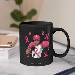 Black Women Fight Breast Cancer Awareness Coffee Mug Pink Ribbon African American TS10 Print Your Wear