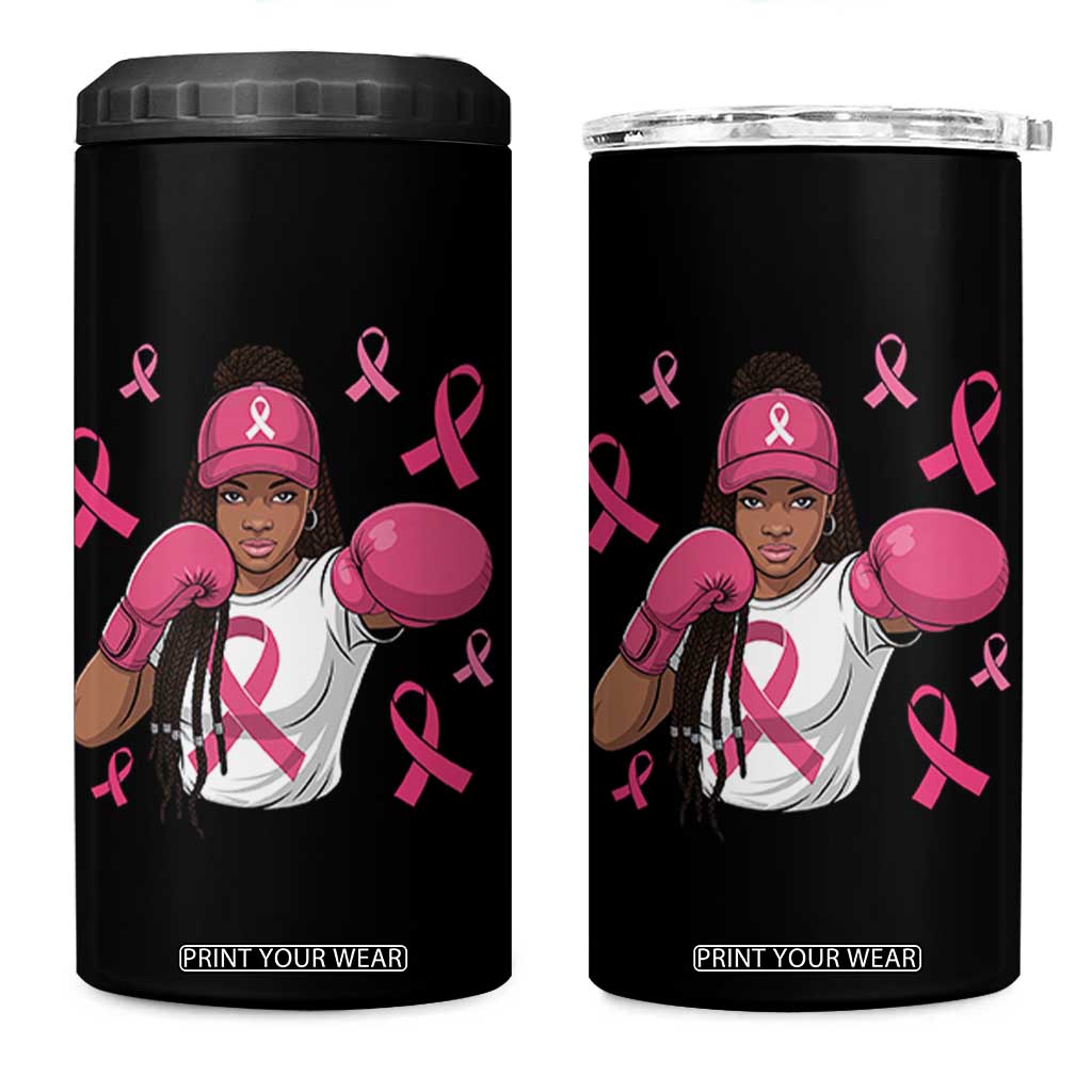 Black Women Fight Breast Cancer Awareness 4 in 1 Can Cooler Tumbler Pink Ribbon African American TS10 One Size: 16 oz Black Print Your Wear