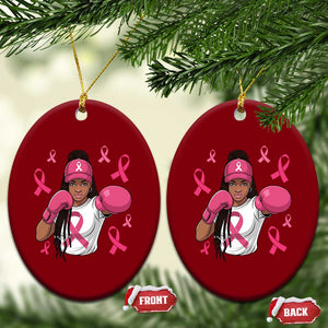 Black Women Fight Breast Cancer Awareness Ceramic Ornament Pink Ribbon African American TS10 Print Your Wear