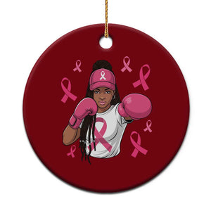 Black Women Fight Breast Cancer Awareness Ceramic Ornament Pink Ribbon African American TS10 1pc Red Print Your Wear