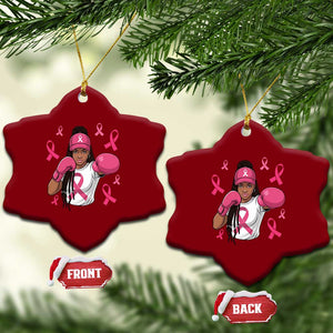 Black Women Fight Breast Cancer Awareness Ceramic Ornament Pink Ribbon African American TS10 Print Your Wear