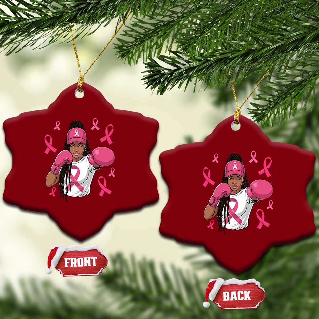 Black Women Fight Breast Cancer Awareness Ceramic Ornament Pink Ribbon African American TS10 Print Your Wear