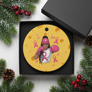 Black Women Fight Breast Cancer Awareness Ceramic Ornament Pink Ribbon African American TS10 1pc Yellow Cheese Print Your Wear