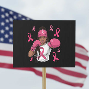 Black Women Fight Breast Cancer Awareness Protest Sign Pink Ribbon African American TS10 Horizontal 18" × 24" Black Print Your Wear