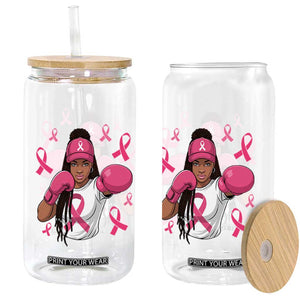 Black Women Fight Breast Cancer Awareness Glass Can Pink Ribbon African American TS10 Print Your Wear