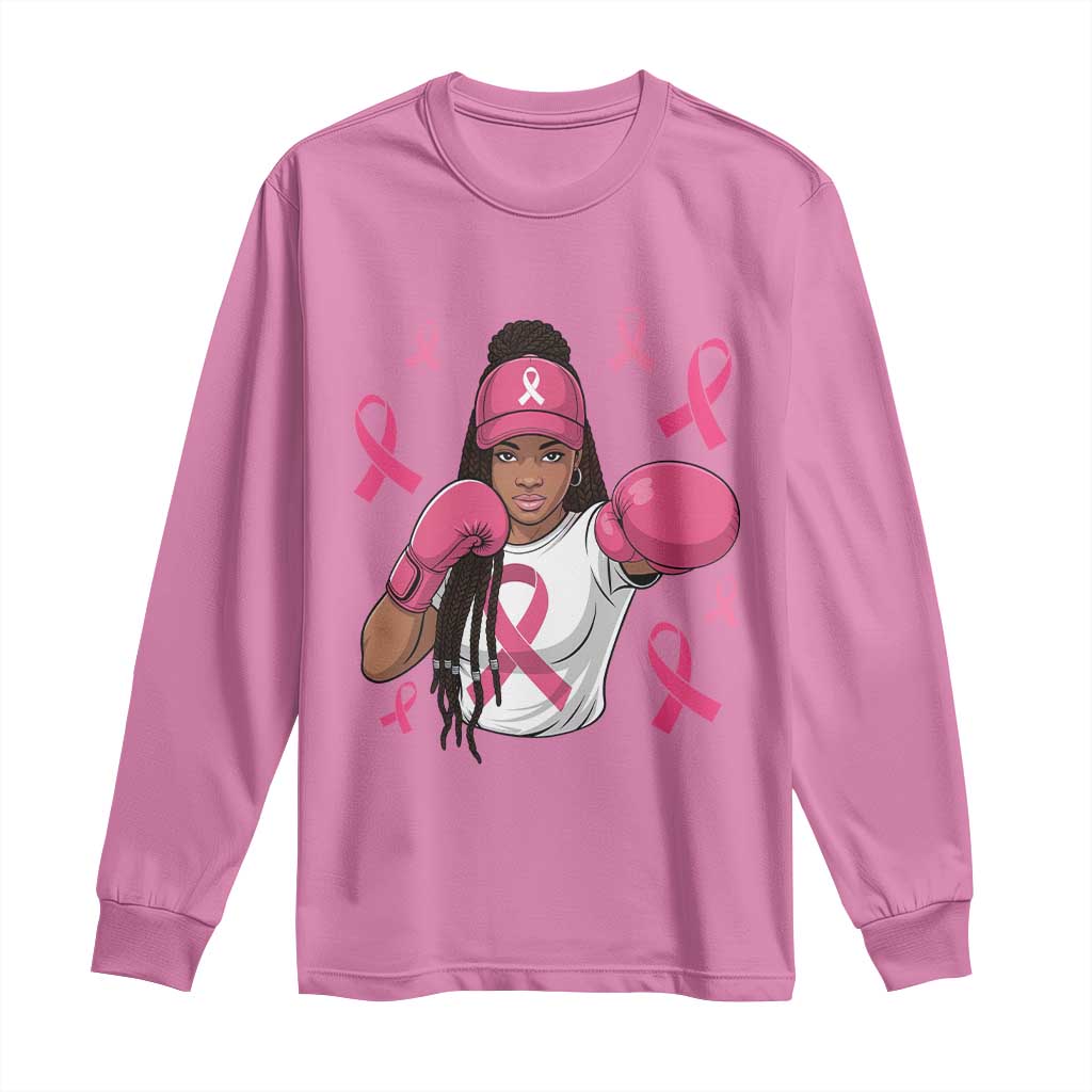 Black Women Fight Breast Cancer Awareness Long Sleeve Shirt Pink Ribbon African American TS10 Azalea Print Your Wear