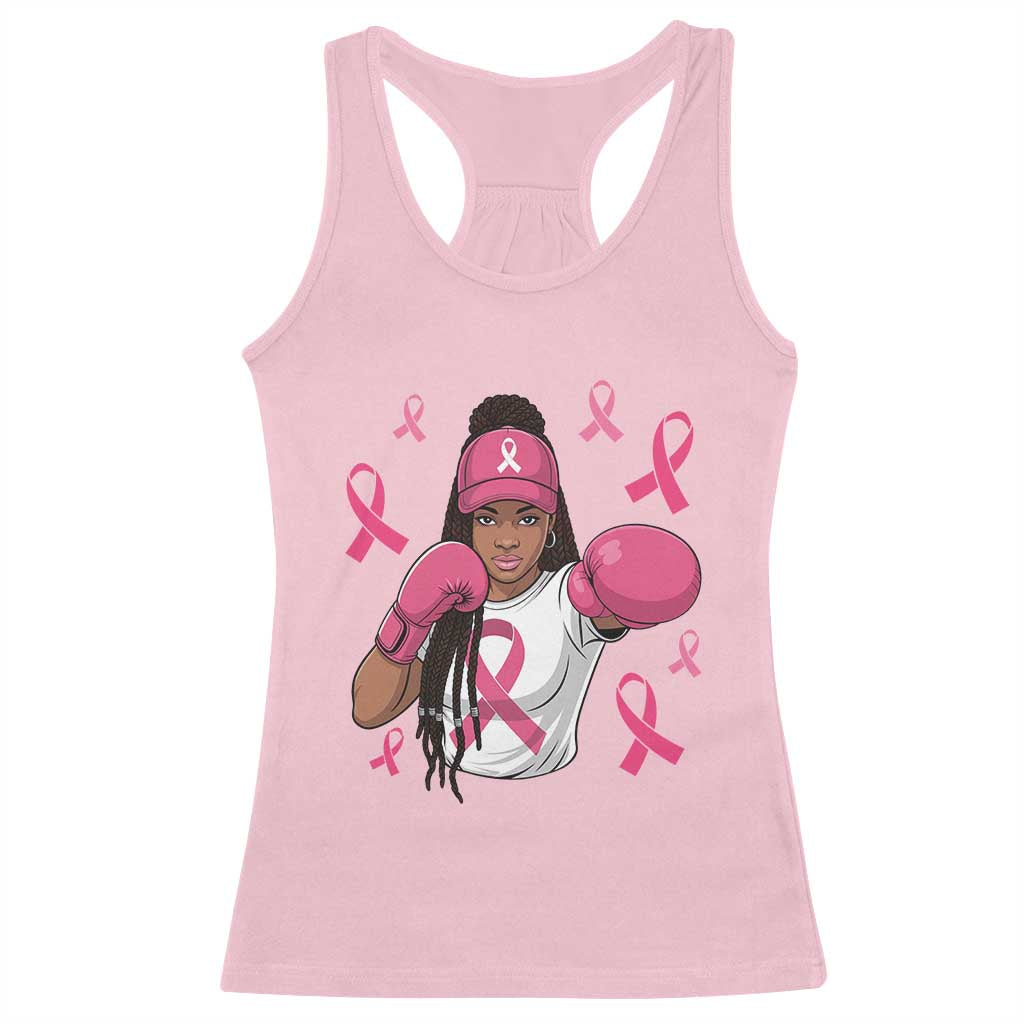 Black Women Fight Breast Cancer Awareness Racerback Tank Top Pink Ribbon African American TS10 Light Pink Print Your Wear