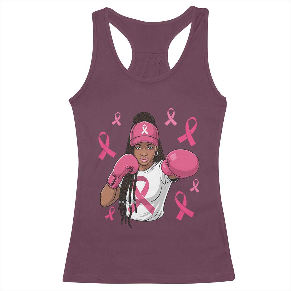 Black Women Fight Breast Cancer Awareness Racerback Tank Top Pink Ribbon African American TS10 Maroon Print Your Wear
