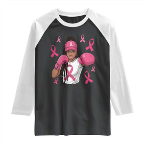 Black Women Fight Breast Cancer Awareness Raglan Shirt Pink Ribbon African American TS10 Black White Print Your Wear