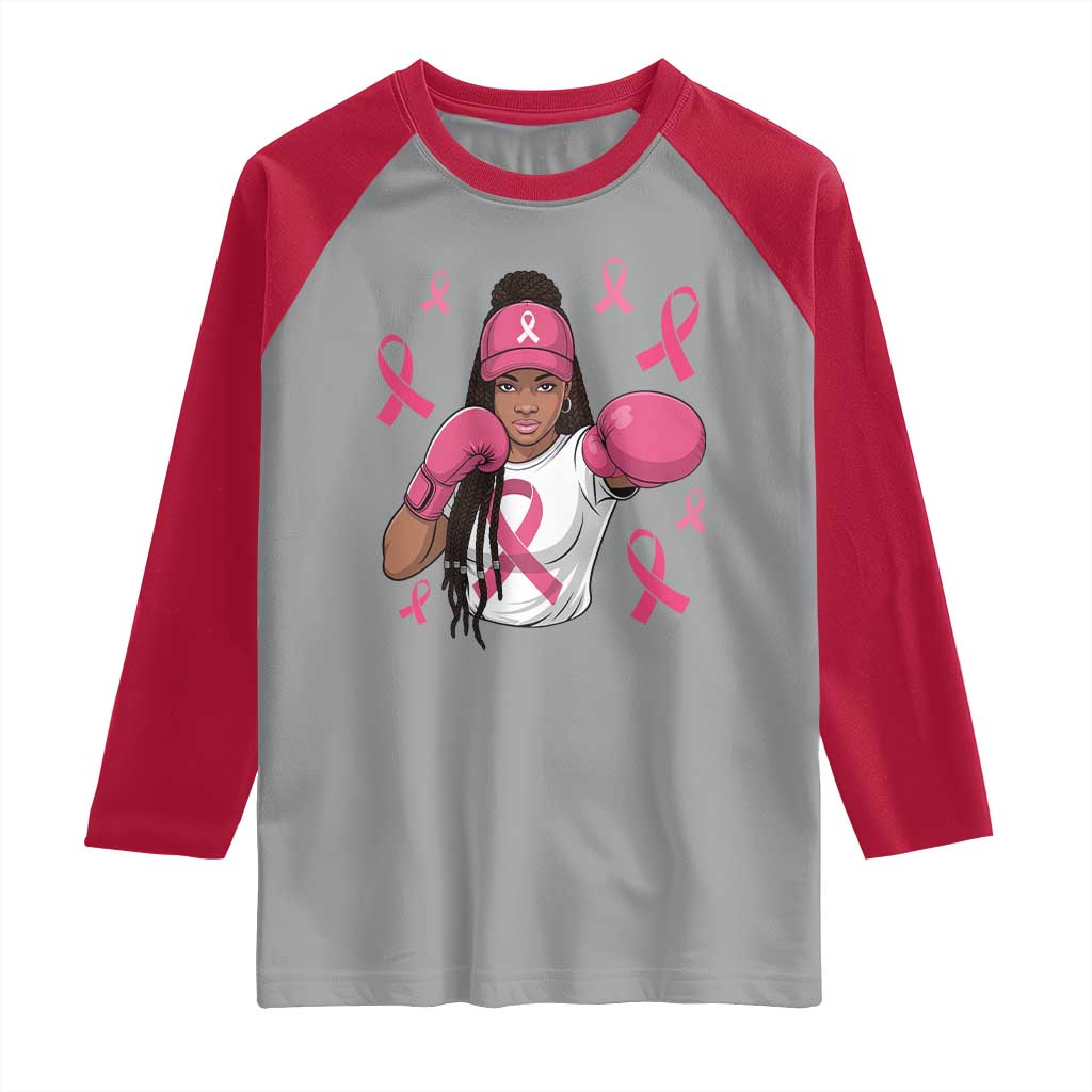 Black Women Fight Breast Cancer Awareness Raglan Shirt Pink Ribbon African American TS10 Sport Gray Red Print Your Wear
