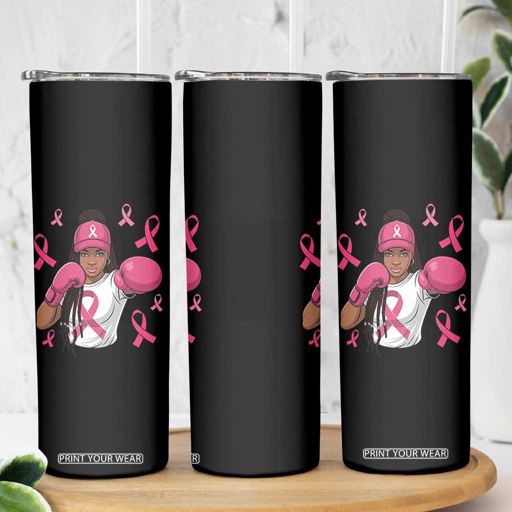Black Women Fight Breast Cancer Awareness Skinny Tumbler Pink Ribbon African American TS10 Print Your Wear