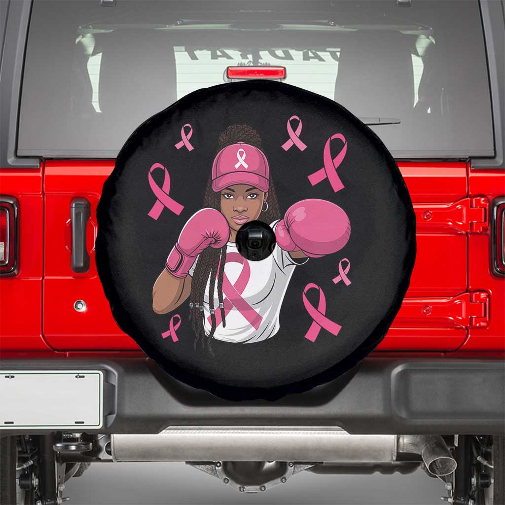 Black Women Fight Breast Cancer Awareness Spare Tire Cover Pink Ribbon African American TS10 Black Print Your Wear