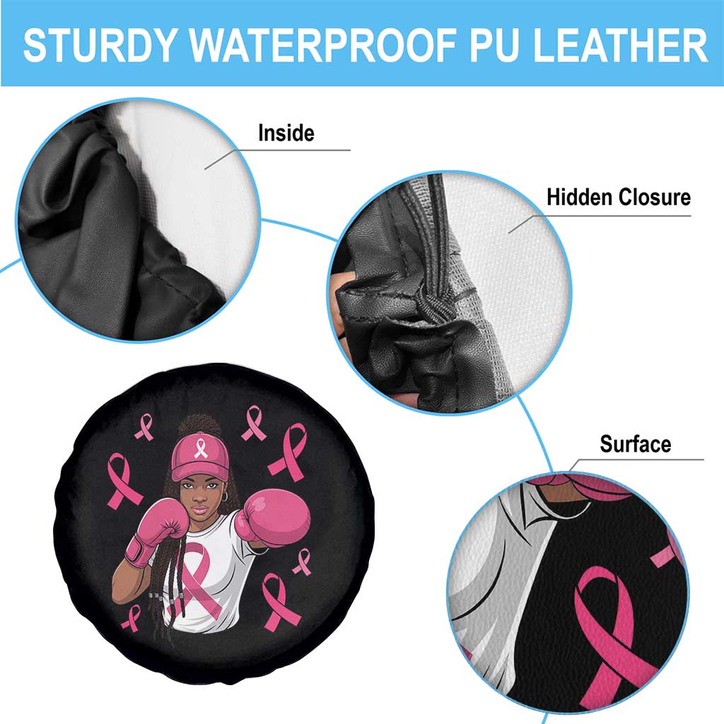 Black Women Fight Breast Cancer Awareness Spare Tire Cover Pink Ribbon African American TS10 Print Your Wear
