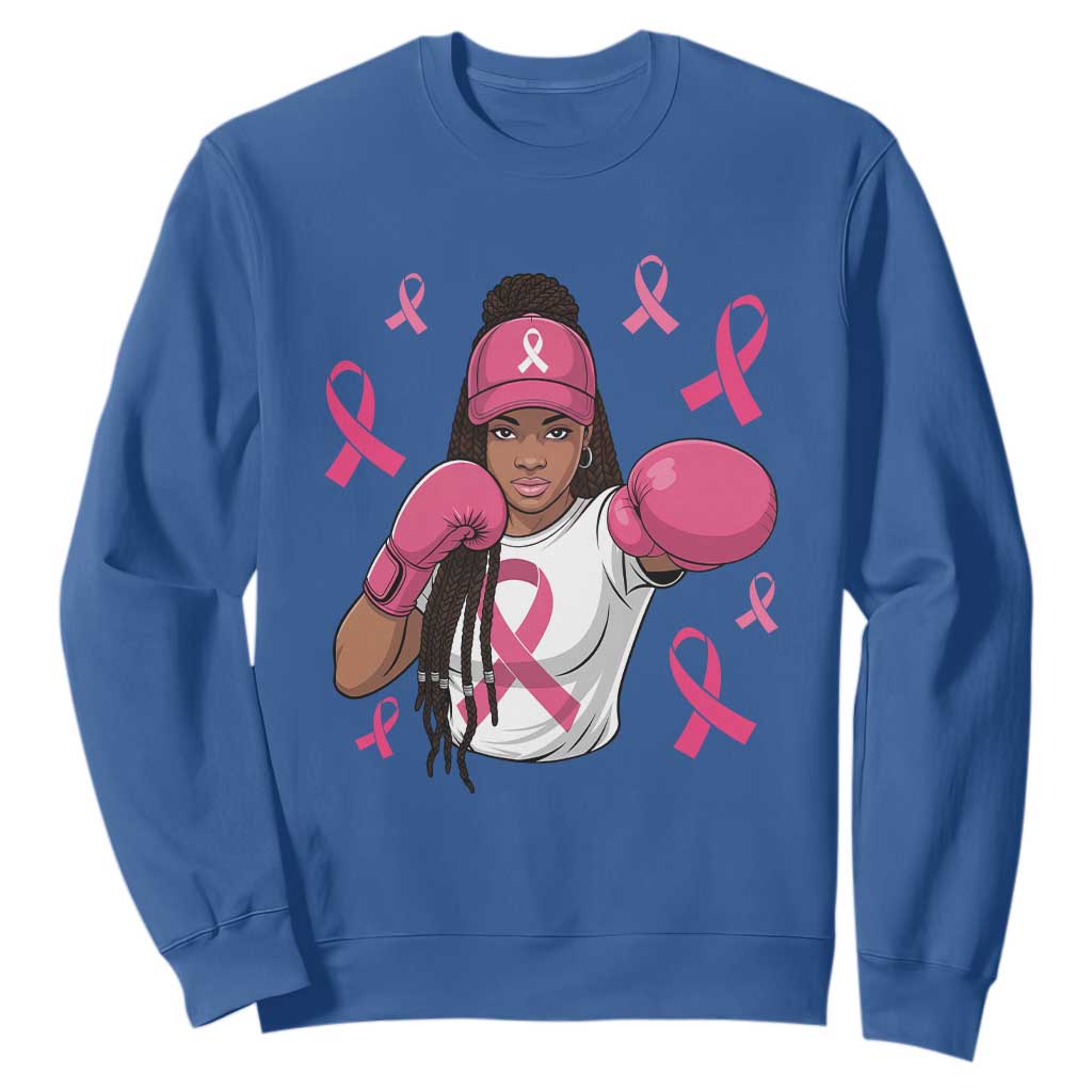Black Women Fight Breast Cancer Awareness Sweatshirt Pink Ribbon African American TS10 Royal Blue Print Your Wear
