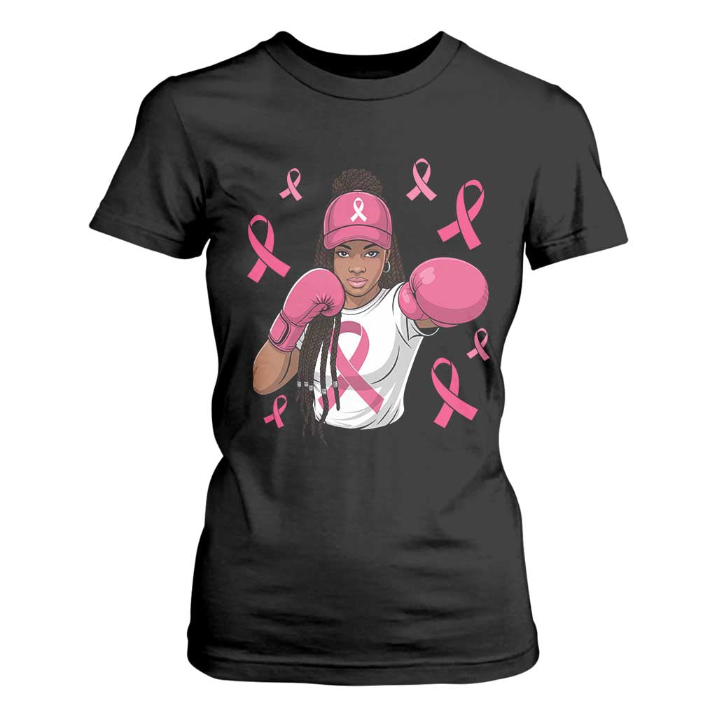 Black Women Fight Breast Cancer Awareness T Shirt For Women Pink Ribbon African American TS10 Black Print Your Wear