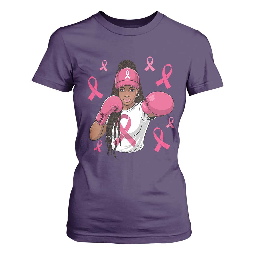 Black Women Fight Breast Cancer Awareness T Shirt For Women Pink Ribbon African American TS10 Purple Print Your Wear