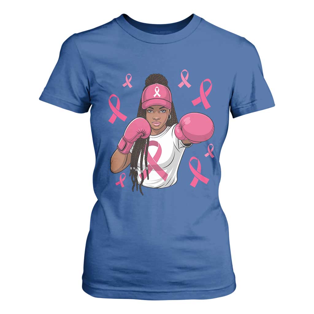 Black Women Fight Breast Cancer Awareness T Shirt For Women Pink Ribbon African American TS10 Royal Blue Print Your Wear