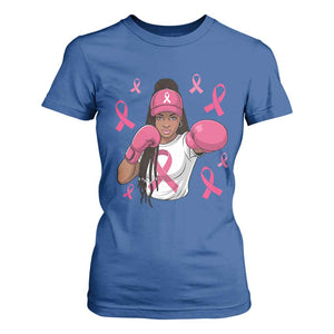 Black Women Fight Breast Cancer Awareness T Shirt For Women Pink Ribbon African American TS10 Royal Blue Print Your Wear