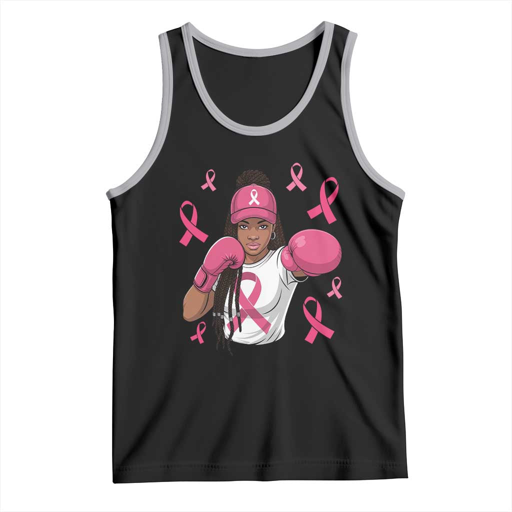 Black Women Fight Breast Cancer Awareness Tank Top Pink Ribbon African American TS10 Black Athletic Heather Print Your Wear