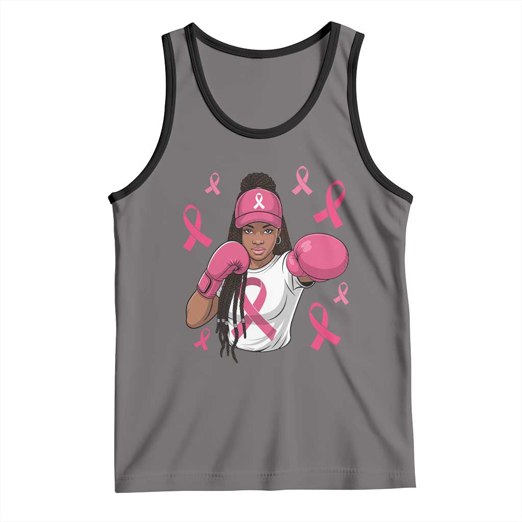 Black Women Fight Breast Cancer Awareness Tank Top Pink Ribbon African American TS10 Deep Heather Black Print Your Wear