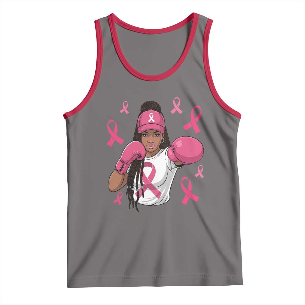Black Women Fight Breast Cancer Awareness Tank Top Pink Ribbon African American TS10 Deep Heather Red Print Your Wear