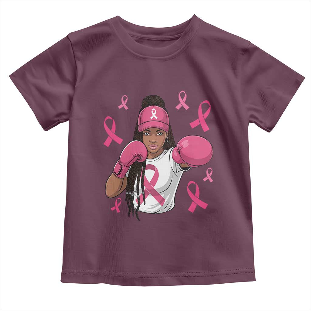 Black Women Fight Breast Cancer Awareness Toddler T Shirt Pink Ribbon African American TS10 Maroon Print Your Wear