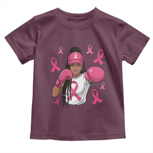 Black Women Fight Breast Cancer Awareness Toddler T Shirt Pink Ribbon African American TS10 Maroon Print Your Wear