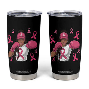 Black Women Fight Breast Cancer Awareness Tumbler Cup Pink Ribbon African American TS10 Black Print Your Wear