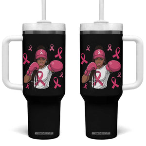 Black Women Fight Breast Cancer Awareness Tumbler With Handle Pink Ribbon African American TS10 One Size: 40 oz Black Print Your Wear