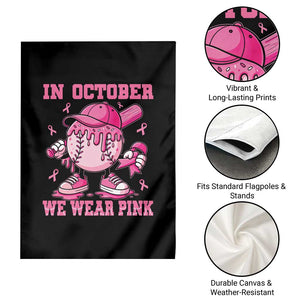 Baseball Breast Cancer Garden Flag In October We Wear Pink Baseball Drip TS10 Print Your Wear