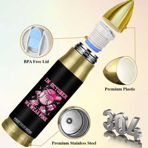 Baseball Breast Cancer Bullet Tumbler In October We Wear Pink Baseball Drip TS10 Print Your Wear