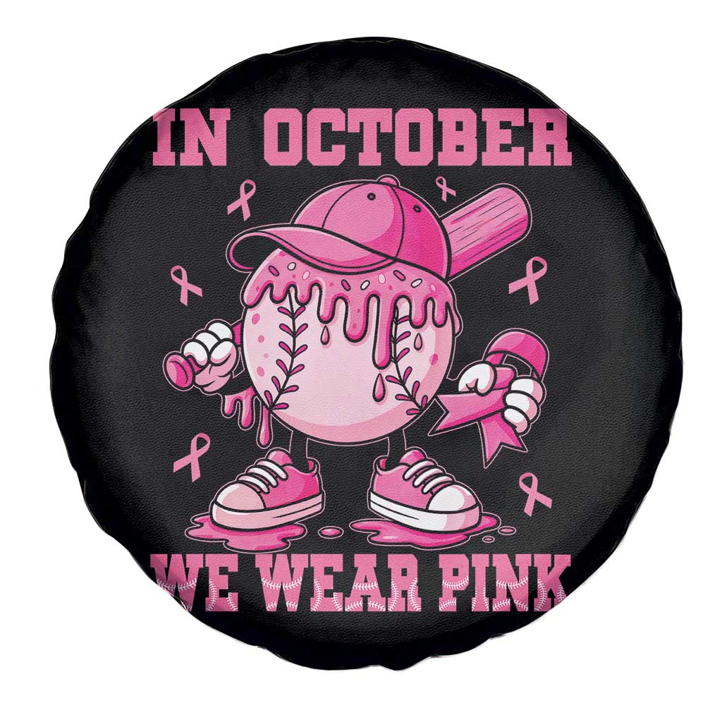 Baseball Breast Cancer Spare Tire Cover In October We Wear Pink Baseball Drip TS10 Print Your Wear