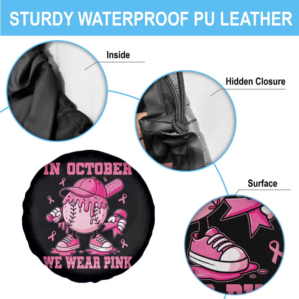 Baseball Breast Cancer Spare Tire Cover In October We Wear Pink Baseball Drip TS10 Print Your Wear
